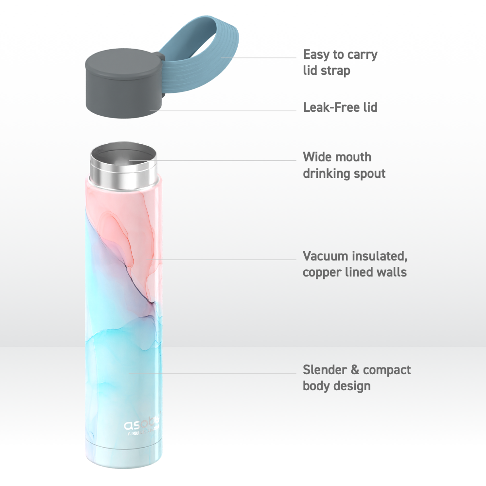 Aqua Marble Skinny Mini Flask
